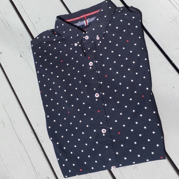 Denim & Flower Other - Red, White & Blue Star Shirt Size XL